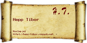 Hepp Tibor névjegykártya